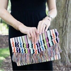 Boho Multicolor Fringe Clutch Bag - Stella & Dot